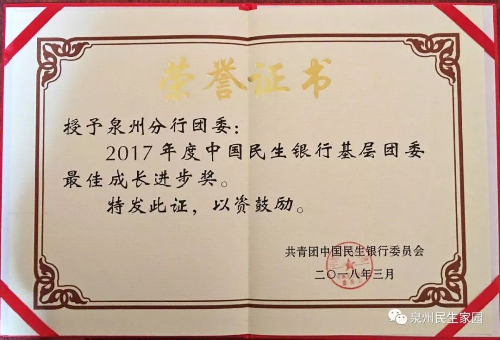 分行团委委员张珊珊,戴鹏分别荣获总行级"2017年度中国民生银行优秀
