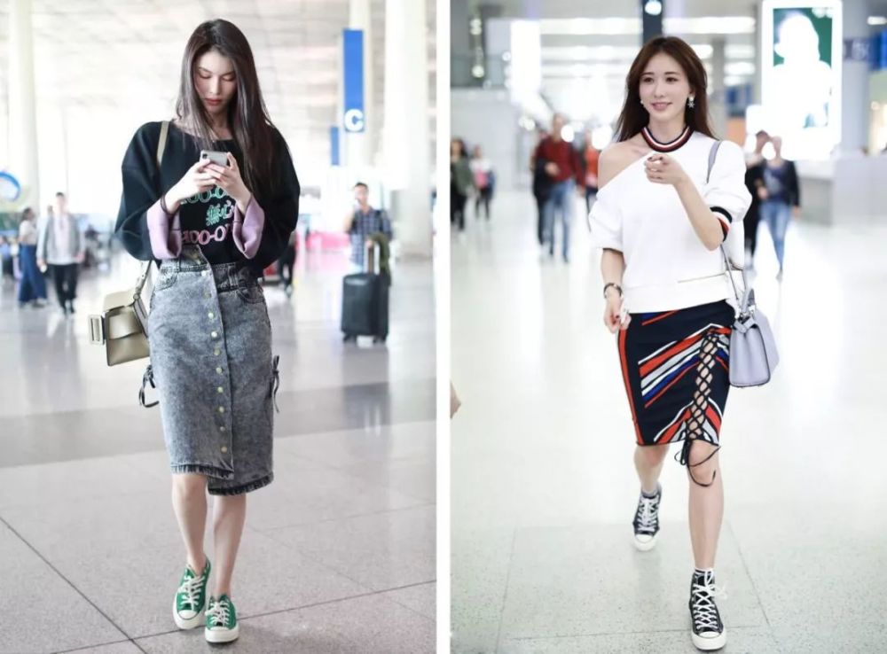裙子混搭运动鞋 时髦的人都这么穿