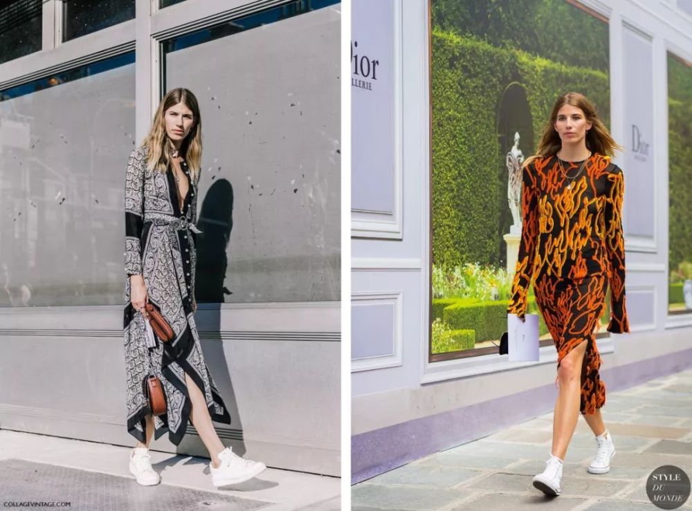 裙子混搭运动鞋 时髦的人都这么穿