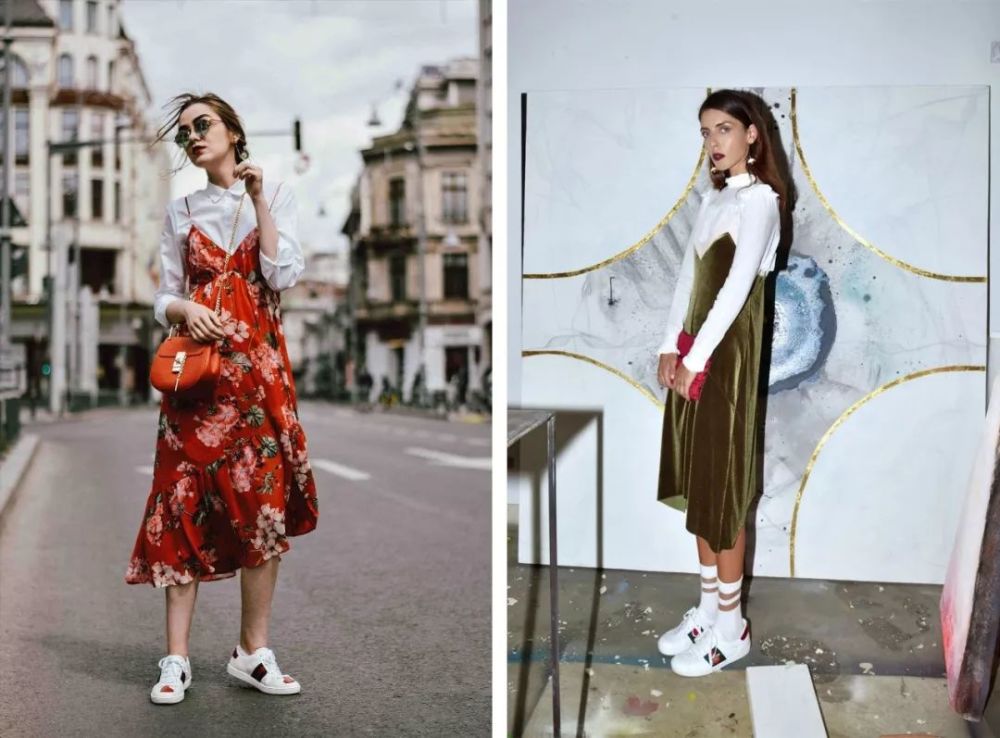 裙子混搭运动鞋 时髦的人都这么穿