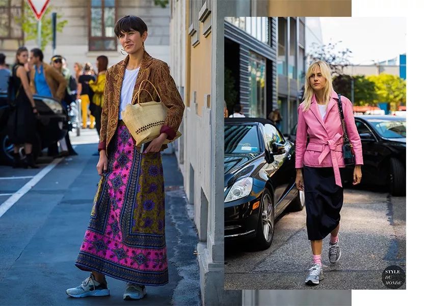 裙子混搭运动鞋 时髦的人都这么穿