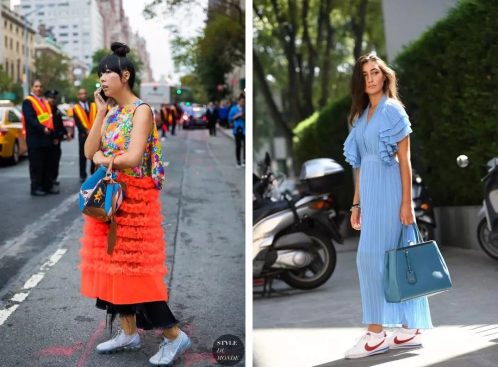 裙子混搭运动鞋 时髦的人都这么穿