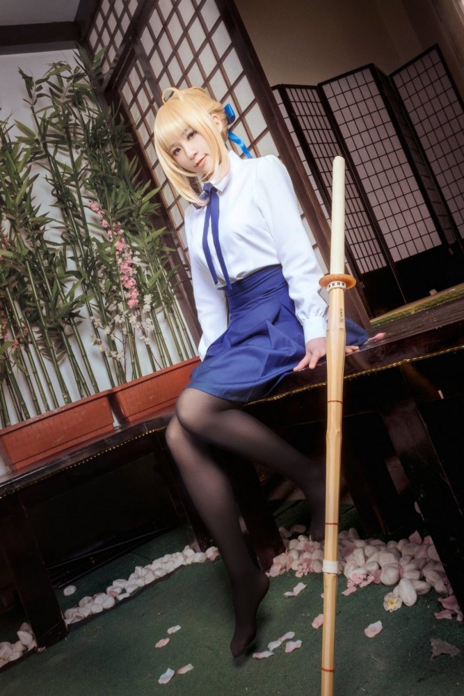 fate,阿尔托莉雅,jk少女,cosplay,制服