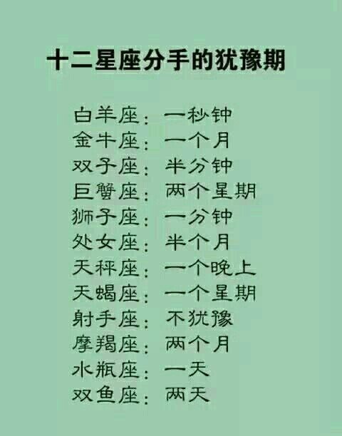 12星座女遇到帅哥会怎么做,12星座分手的犹豫期