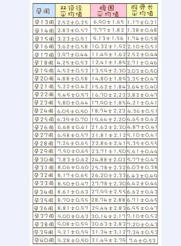 胎儿发育的好不好,答案就在b超单上的这些数据里