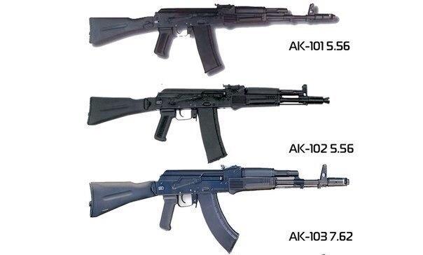 ak系列中的ak-101,ak-102,ak-103步枪. (来自:环球时报)