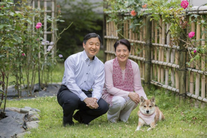 日本皇太子夫妇迎来结婚25周年带着宠物狗一起合影 看点快报