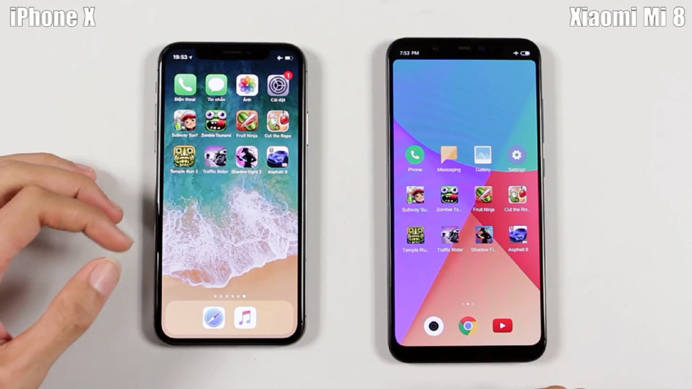 速度对比:小米8对战苹果iPhone X 结果有惊喜