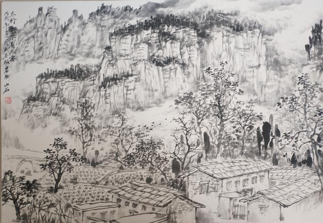 画家吴山石太行山石板岩写生作品选