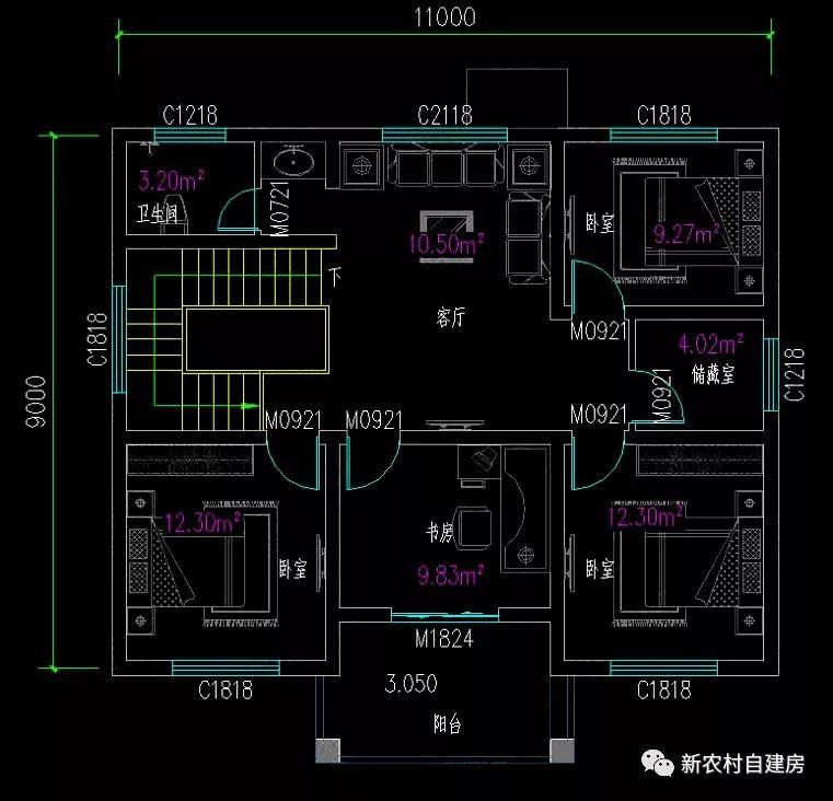 农村建房还是要实用,3款深9米的别墅,2款带堂