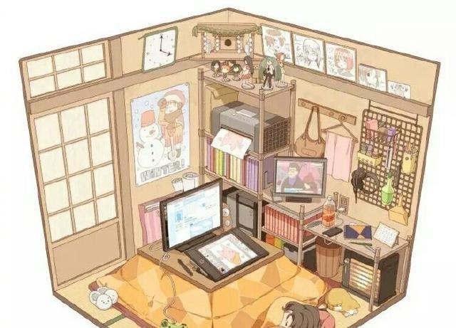 日本插画师绘制的一组理想房间,宅男宅女们的福利!