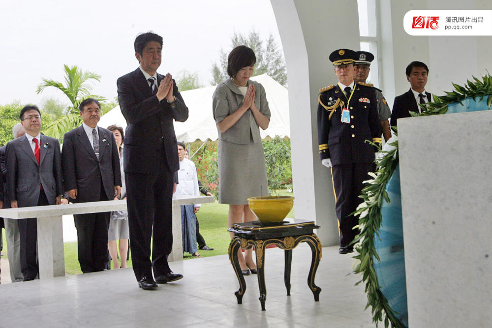 2013年5月25日,日本首相时隔36年访问缅甸,安倍晋三夫妇到此进行祭拜.