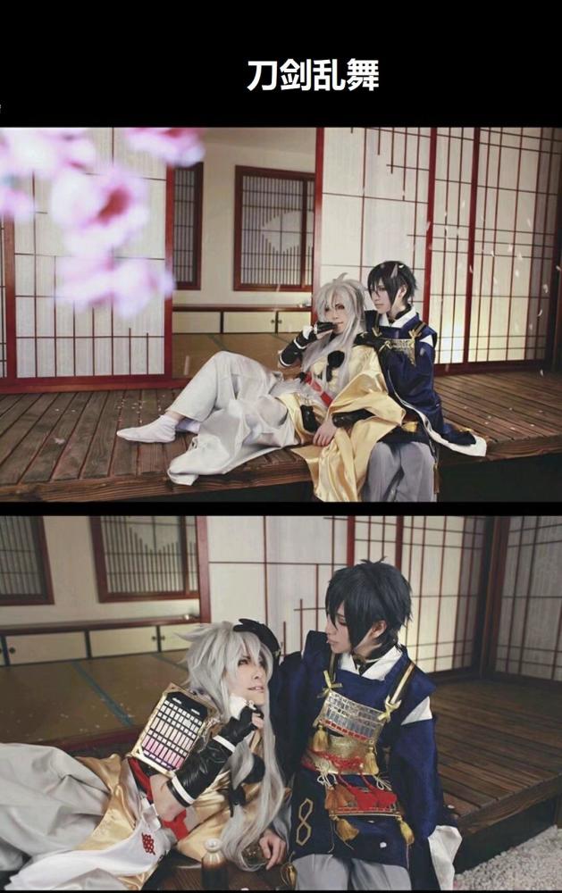 萧老船长腐论《刀剑乱舞》cos:樱花之下谈风,三日月容姿端丽,初见时便