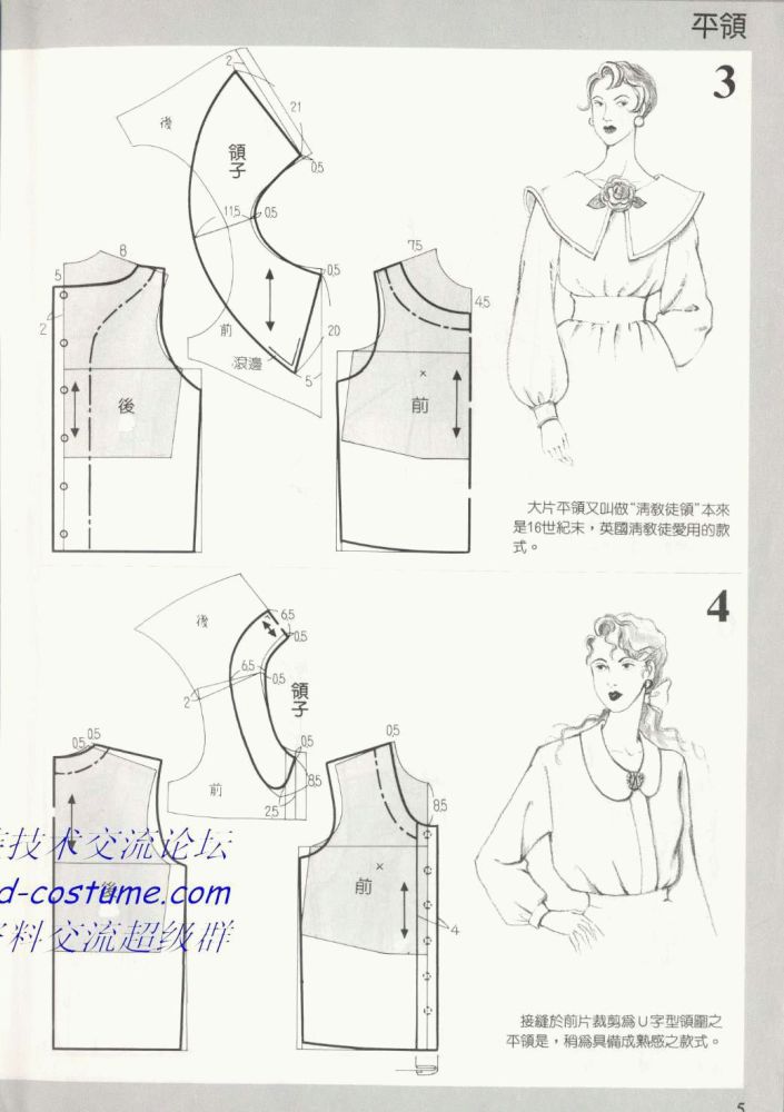 80种领子的款式与纸样