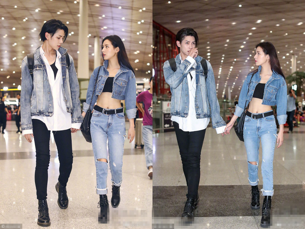 张予曦携男友穿情侣装现身,大秀马甲线,网友:霸