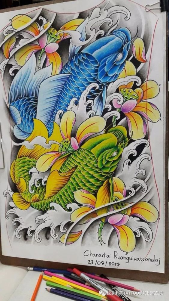 济南鳌刺纹身:传统鲤鱼纹身欣赏