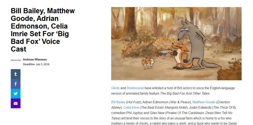 都是实力派 《大坏狐狸的故事》公开英文版配