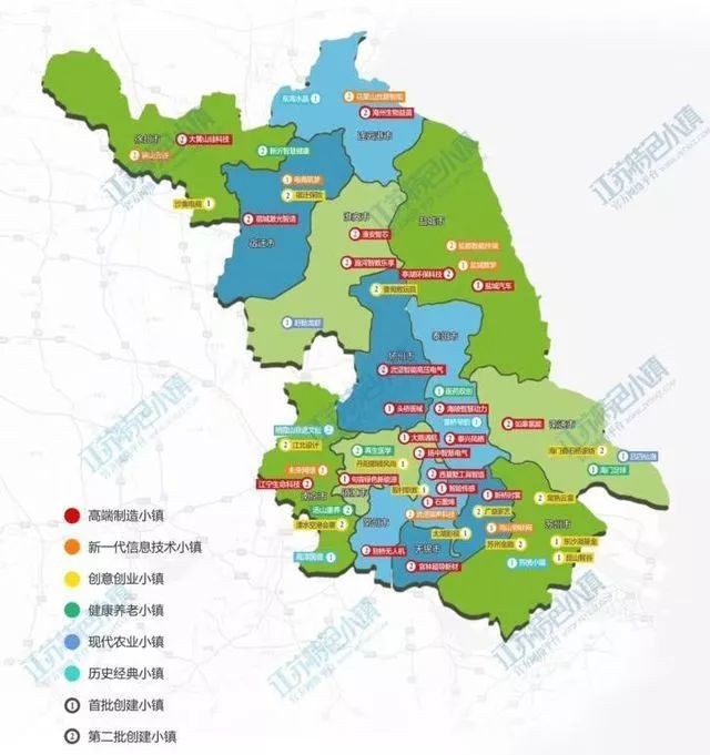 共有▲江苏特色小镇地图 南京:江