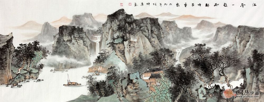 轻舟短棹 徐坤连山水画作品《江南一夜雨,林中百重泉》 作品来源:易从