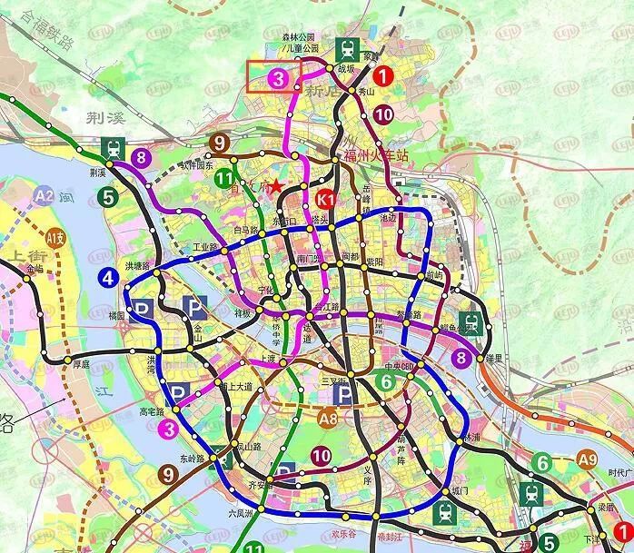 目前福州地铁1号线一期已经试运营,地铁2号线,4号线,5号线,6畔线和