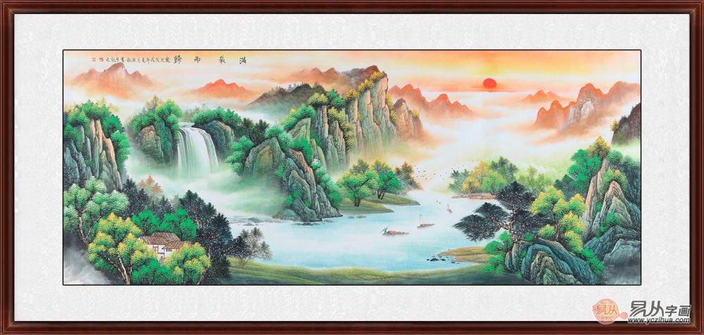 山水字画装饰旺财景色美!