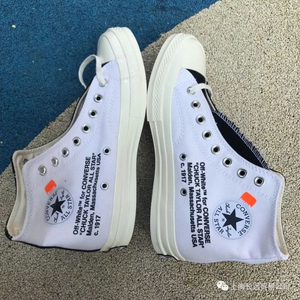 匡威帆布鞋 off white x converse 2.0 ow联名匡威高帮阴阳