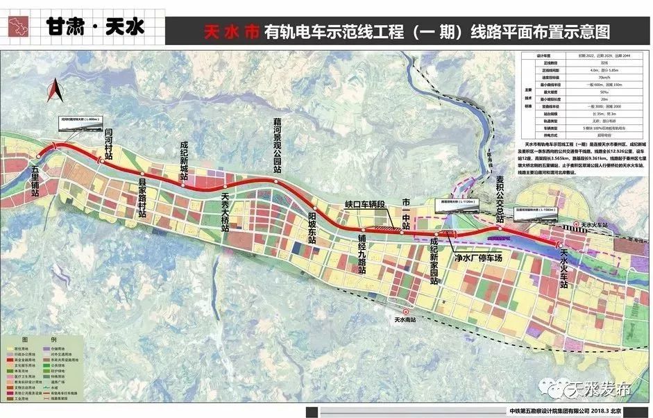 据悉,天水市有轨电车示范线工程(一期)项目建设地点为天水市五里铺至