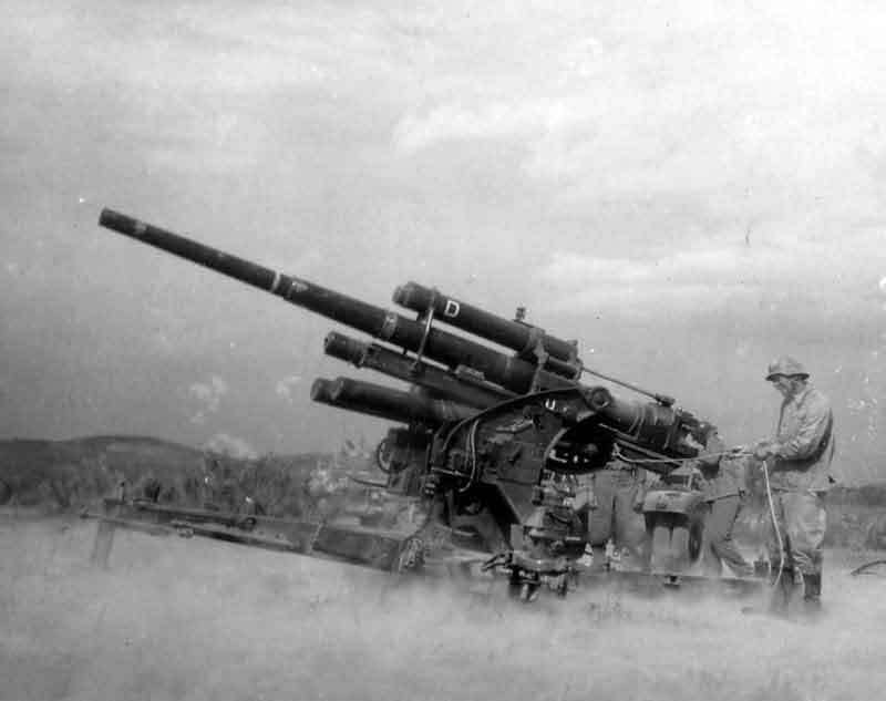 在1943年左右引进购买了一批德国产的flak 18型88毫米高射炮,尽管1945