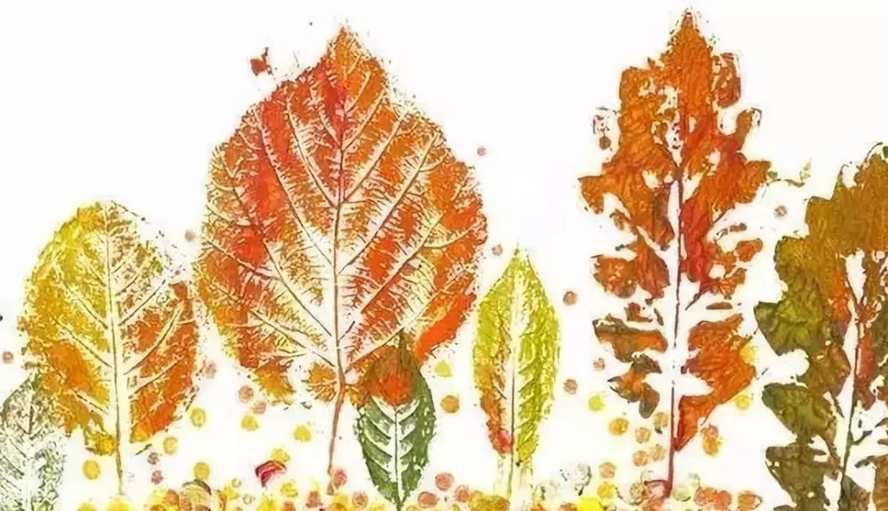 用一片树叶,就绘制出一个彩色的秋天童话▼