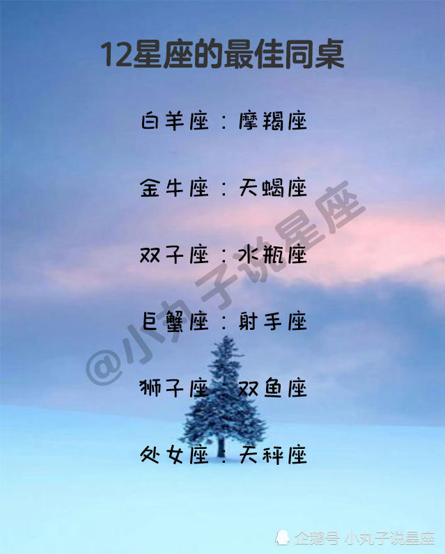 12星座的最佳同桌