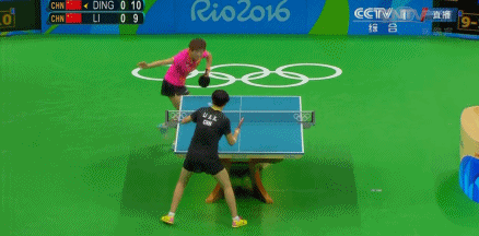 gif看巅峰:最紧张的超水平女乒决赛 从眼神pk到飙泪