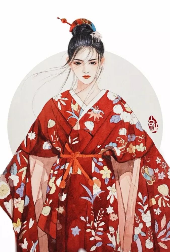手绘古风少女,唯美灵动,唤起少女们心中的三生三世