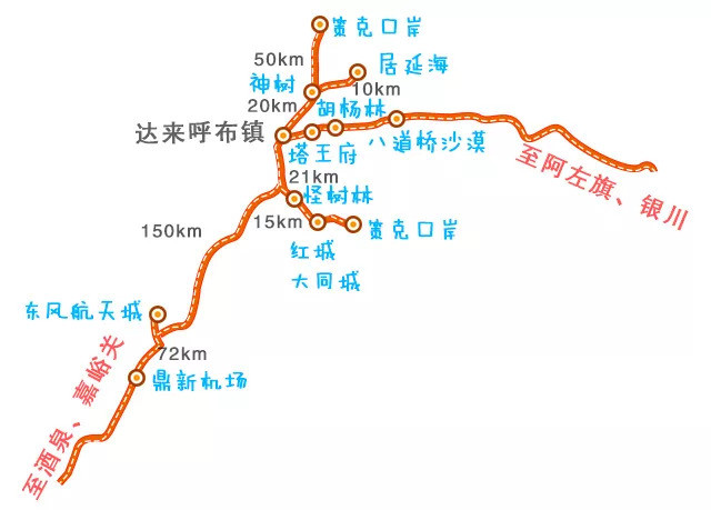 额济纳旗景点地图