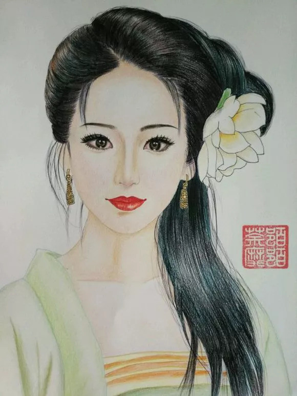 手绘-彩铅古装美女教程