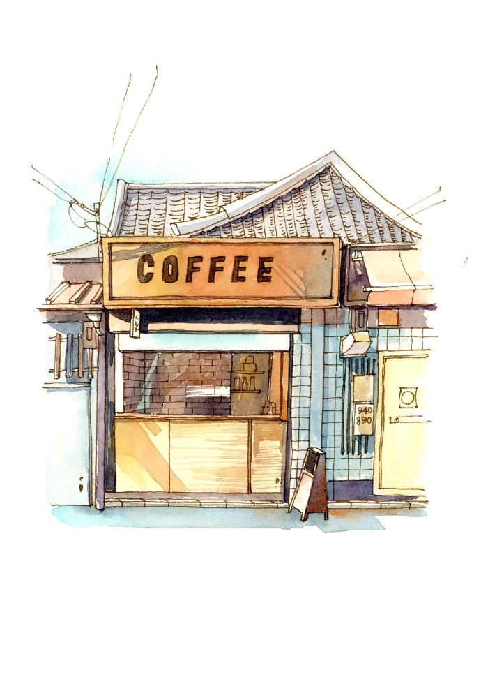 有关于小屋的水彩画,细腻的调色,你还记得当年转角的那个小屋吗