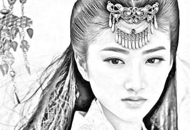 女星们的古装素描画,刘亦菲依然很美,你能认出来几个?