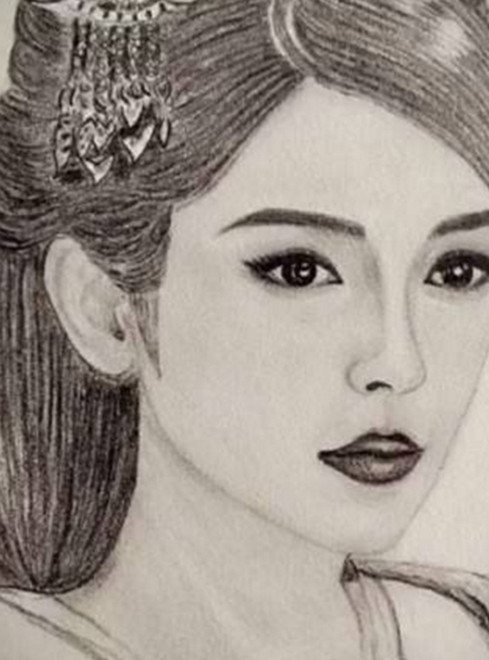 女星们的古装素描画,刘亦菲依然很美,你能认出来几个?