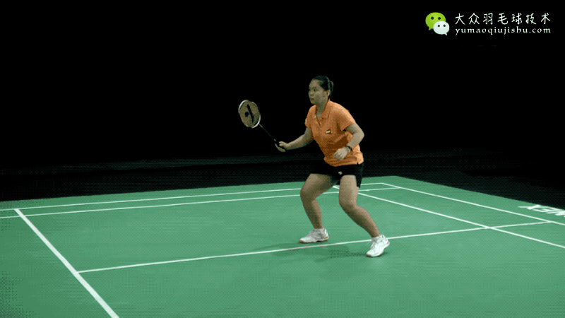 羽毛球进阶技术gif教学05反手单打接杀挡斜线