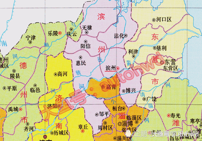 如北部设东营市,惠民地区更名为滨州.