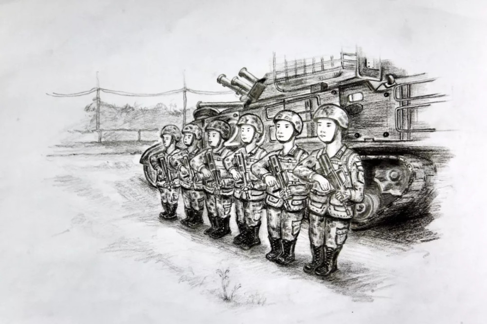 超美!退伍女兵作画记录当兵时光