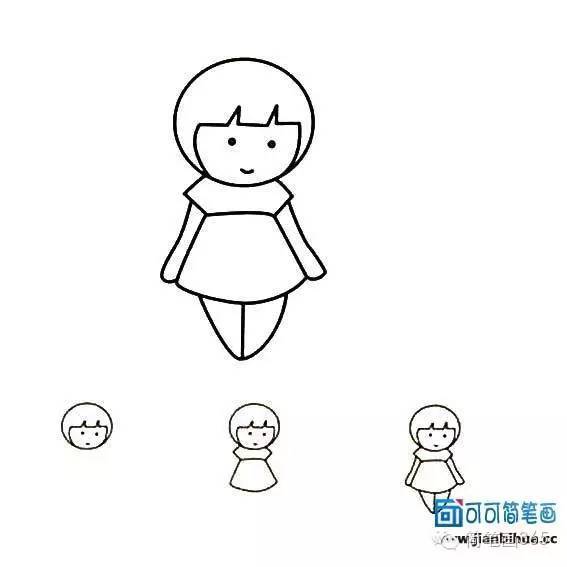 简笔画人物之-简笔画小女孩,小姑娘