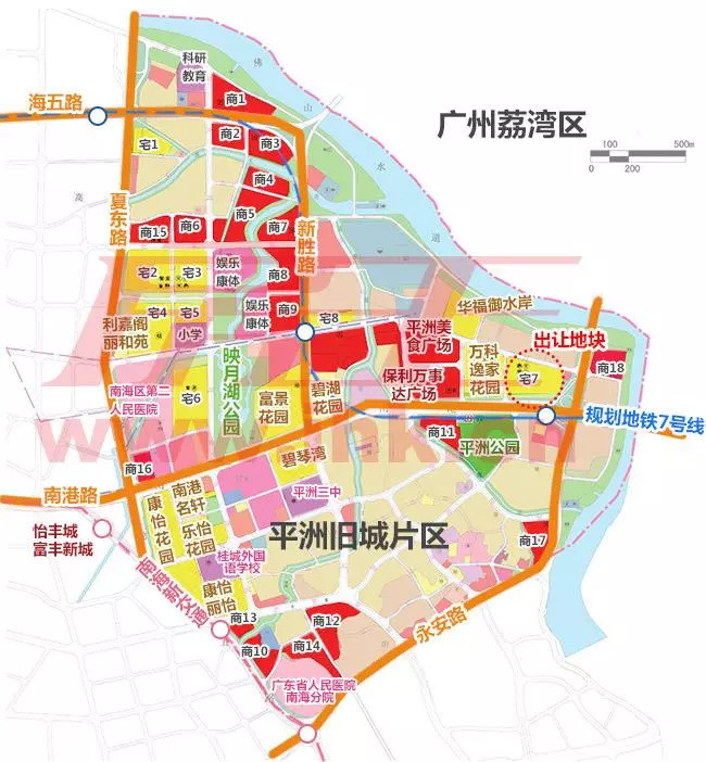 日前,佛山市国土局曾发布过平洲旧城区控规文件,本宗地块恰好位于