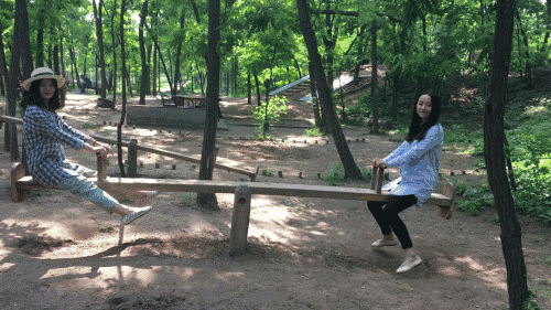 复古双人跷跷板