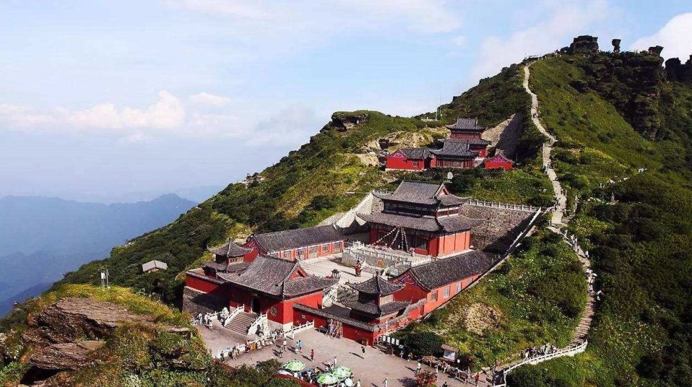 梵净山,普陀山,寺庙,信徒,山峰