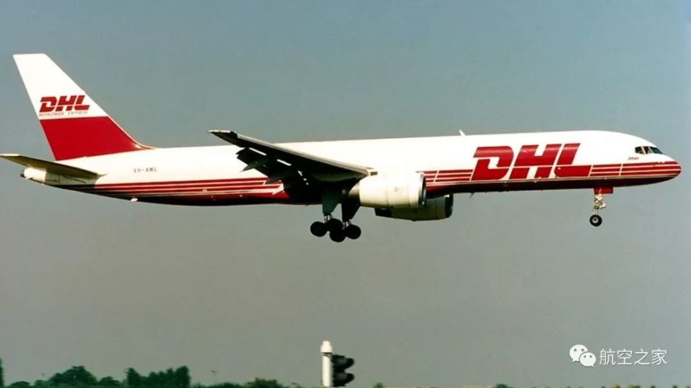 图4,dhl涂装的波音757全货机