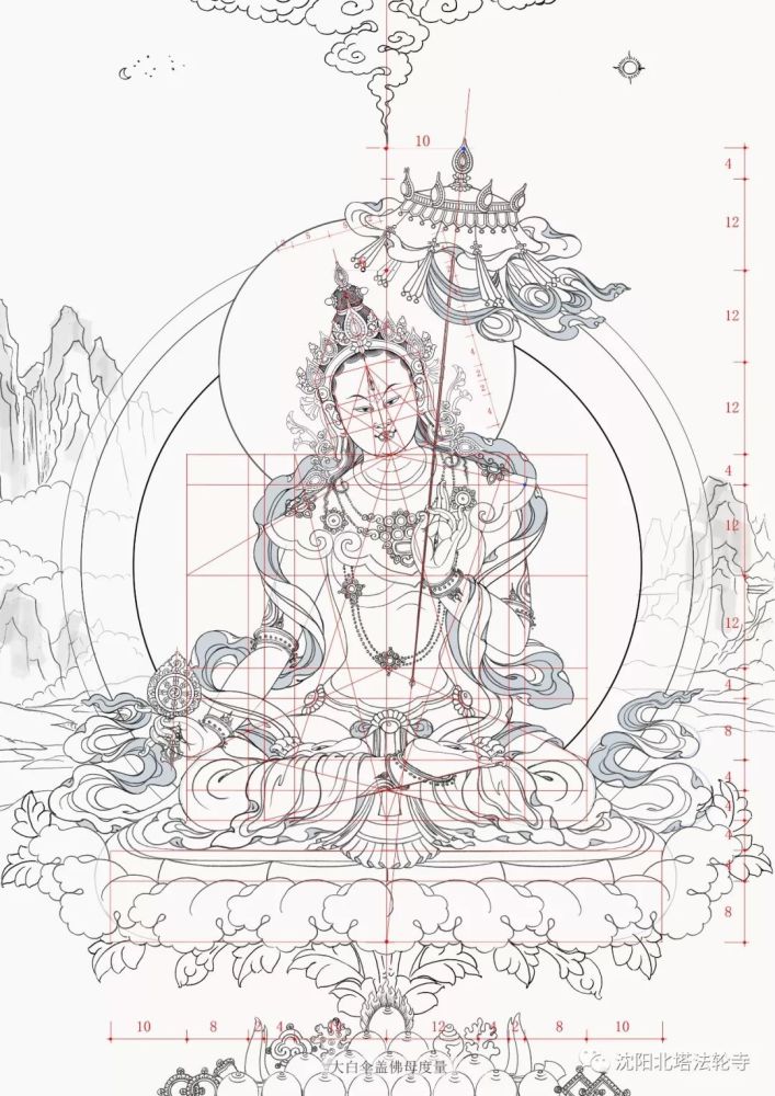 大白伞盖佛母度量绘制合集
