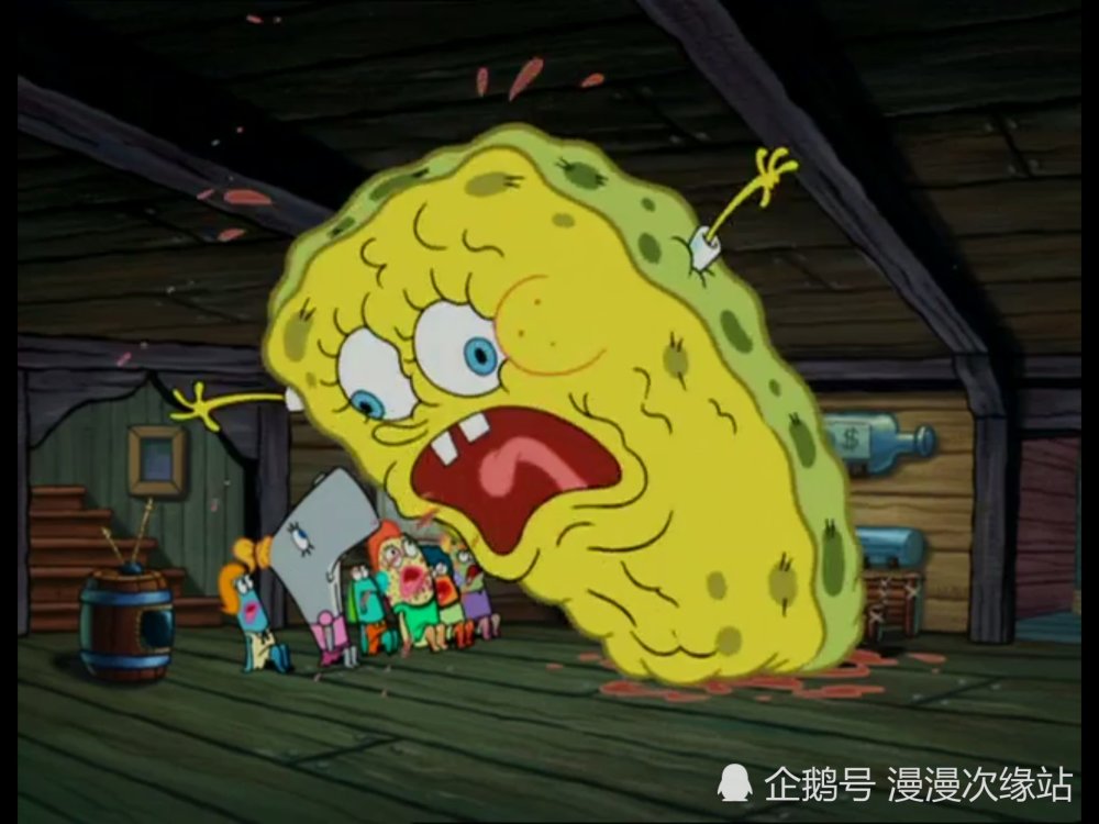 海绵宝宝变身丧尸入侵蟹老板的家,这集画面太惊悚,小孩子别看!