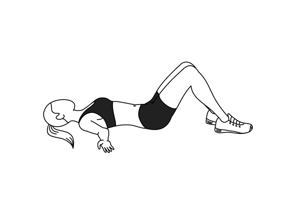 跪姿后抬腿挺胸收腹,腰背平直,固定膝关节,臀部保持紧张,重复25次,换