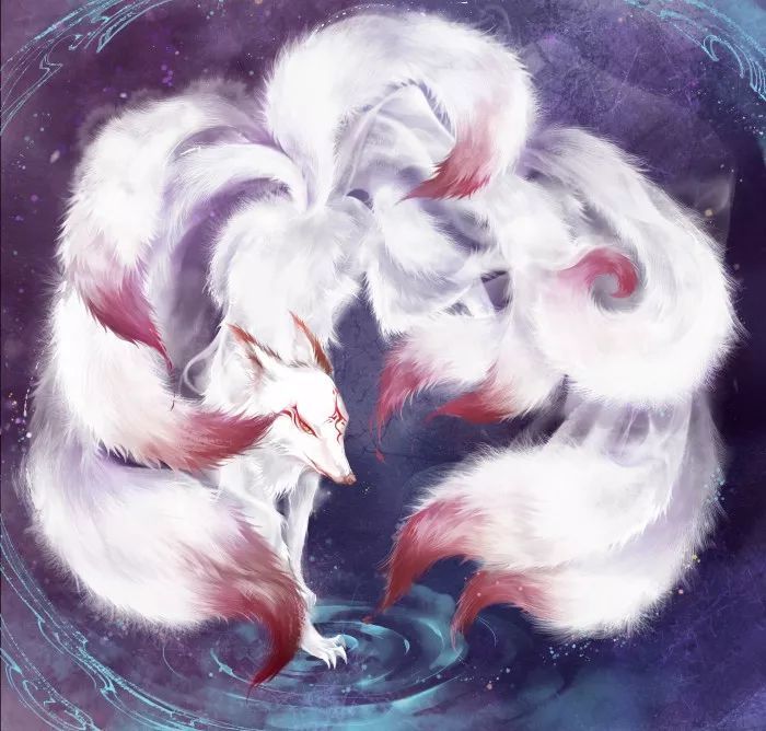 九尾狐插画动漫图片