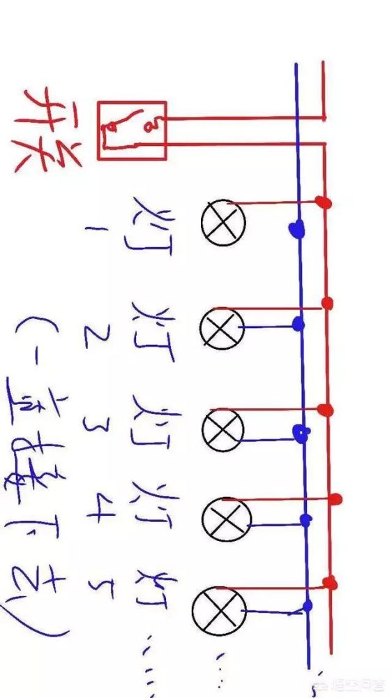 一线水电工之一个开关控制三个灯的接线方法